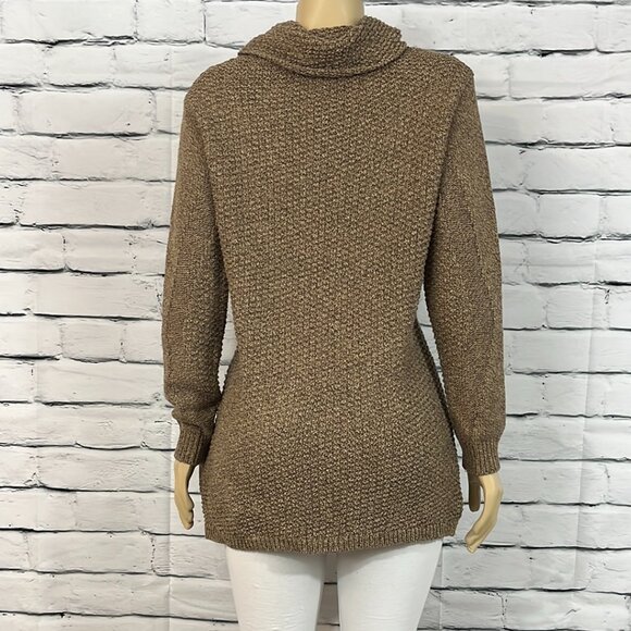 NWT Cotton Country Tunic Womens Medium Cowl Neck Tight Cable Knit Relaxed - Picture 6 of 9